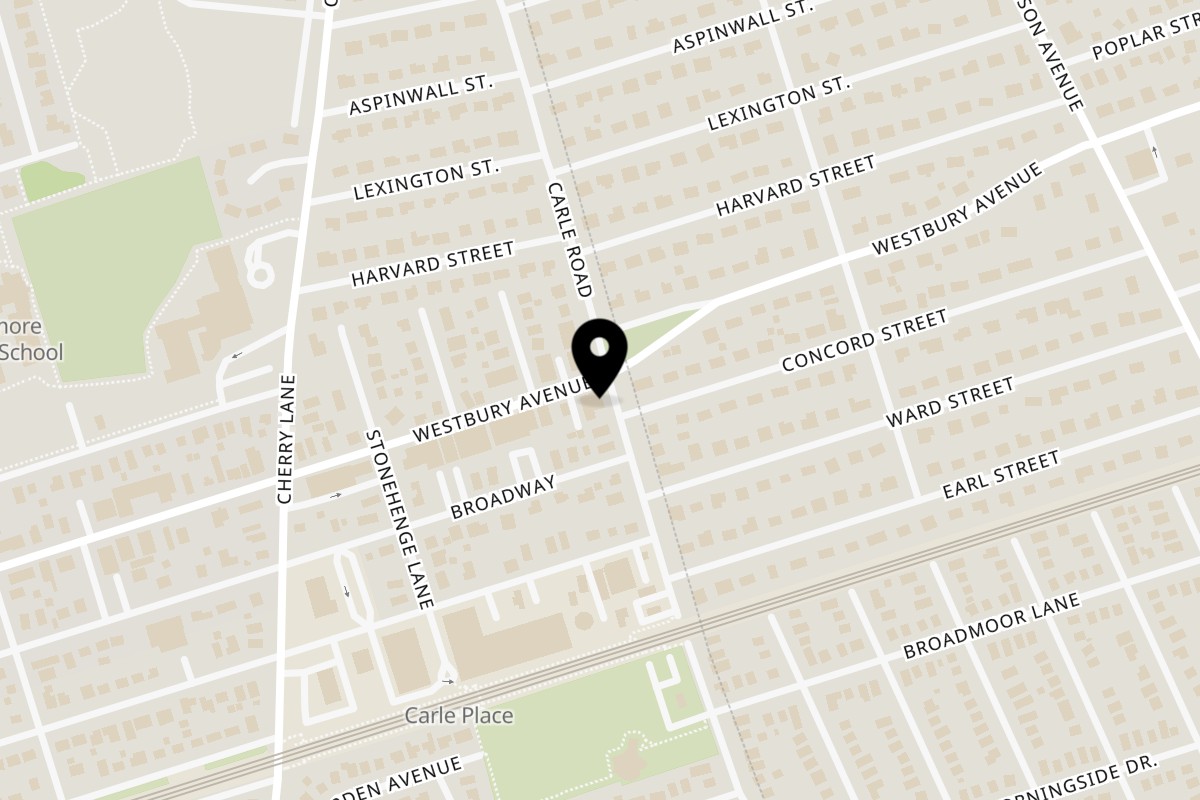 Map showing the location of Rialto on 588 Westbury Ave in Carle Place
